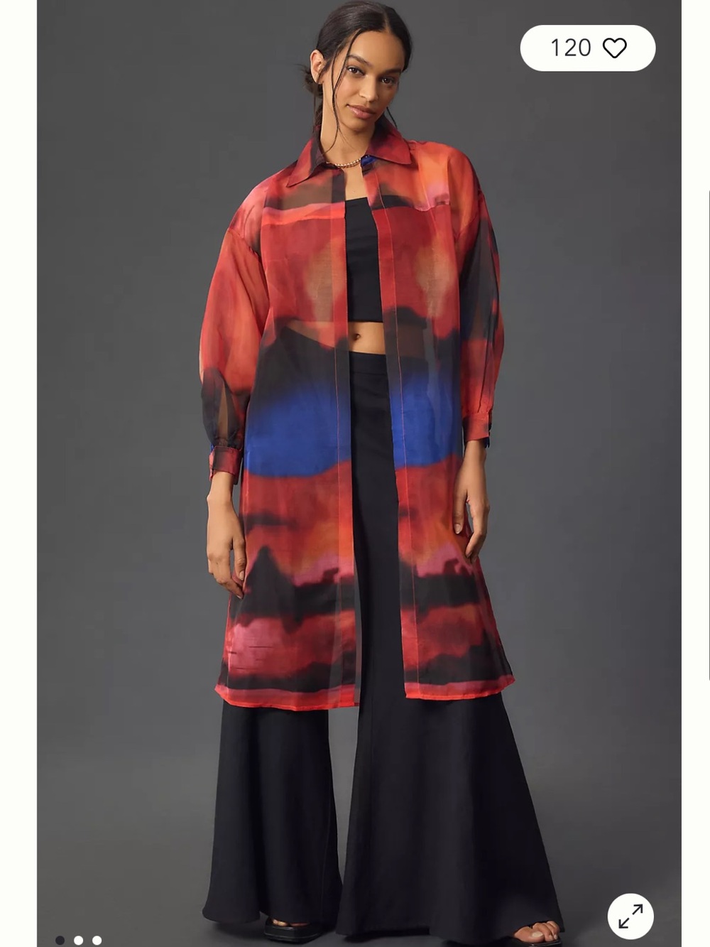 NWT Anthropologie one size fits all sheer printed kimono